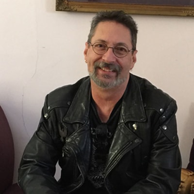 Artist studio with original paintings and artwork